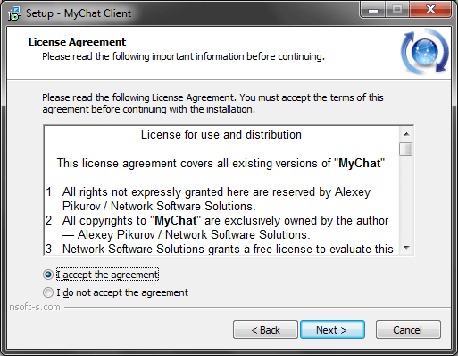MyChat Client license agreement