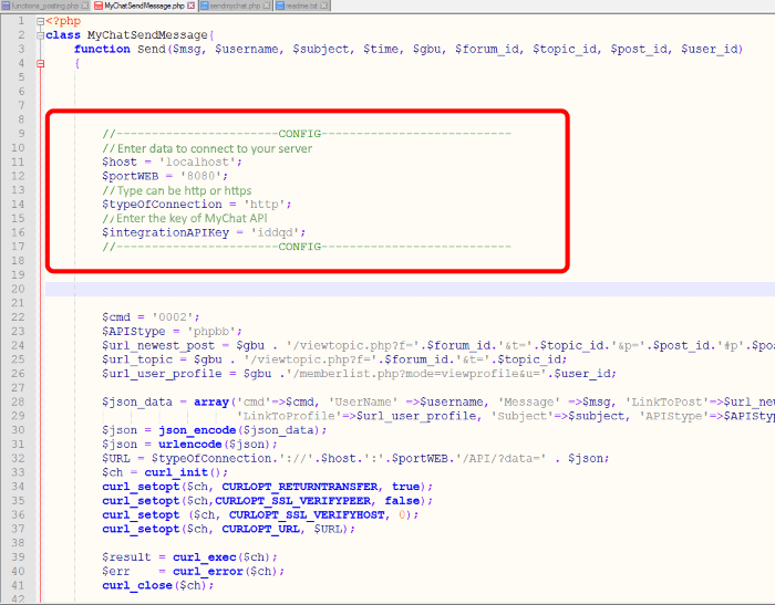  MyChat Server connection configuration